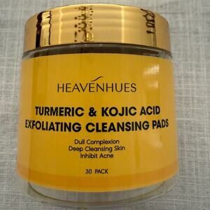 Heavenhues NWT | Kojic Acid and Turmeric Exfoliating Cleansing Pads 30 count